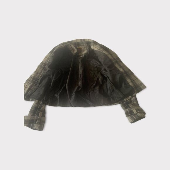 Ruff Hewn Stylish Wool Crop Jacket Blazer Casual Button Down Gray Plaid‎ - Picture 7 of 12